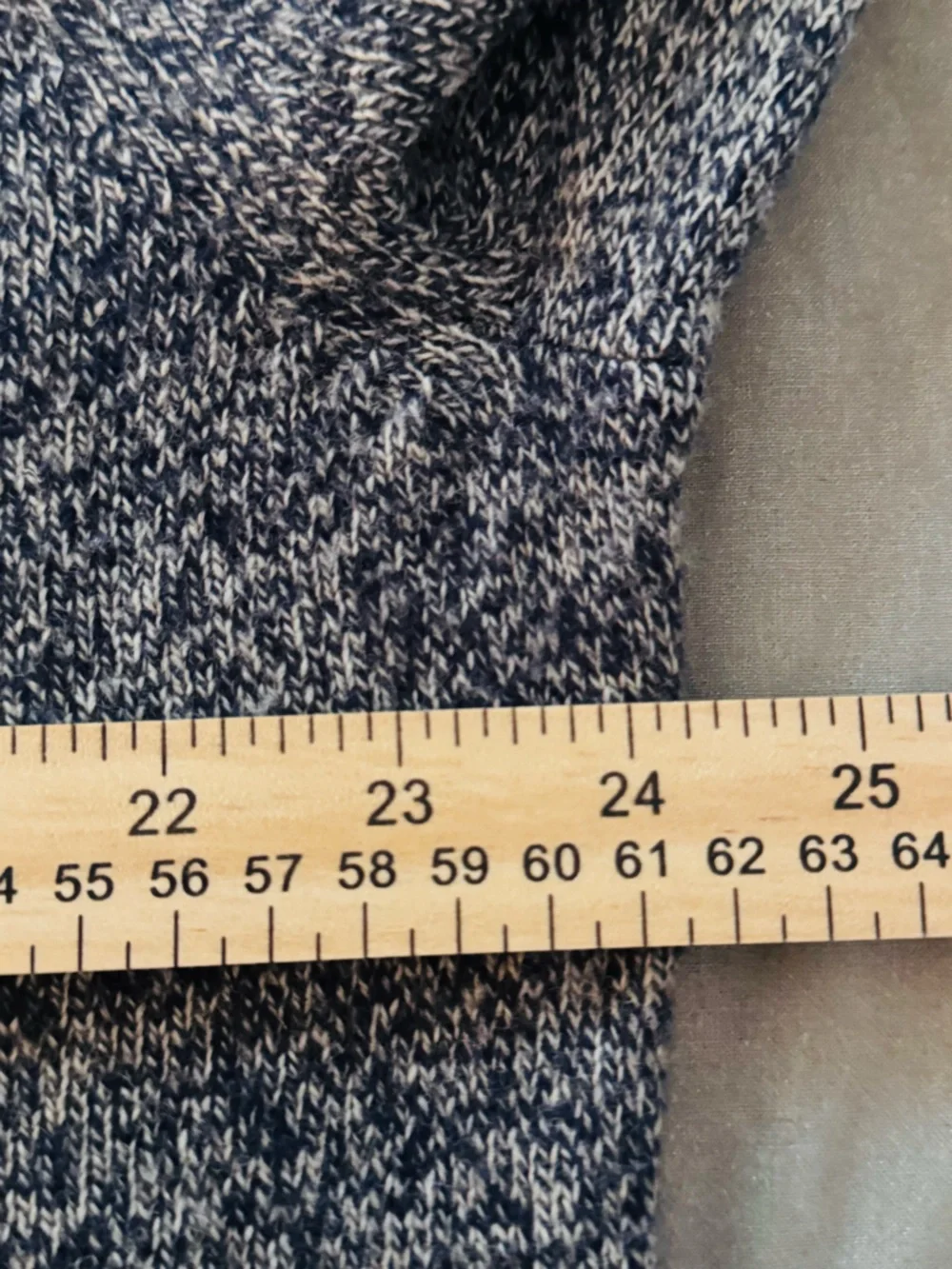 J. Crew Rugged Merino Wool Blend Blue White Marled Crewneck Sweater XL
